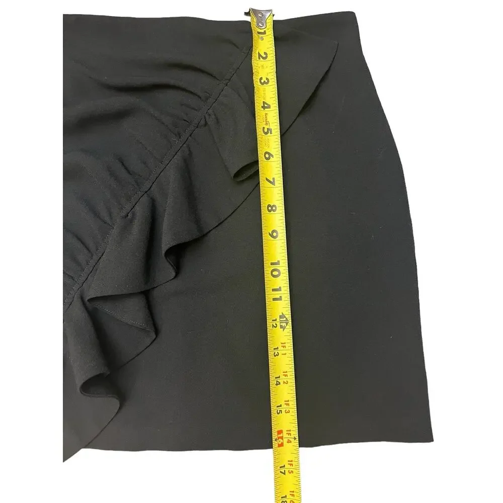 Karina Grimaldi XS Black Lined Mini Skirt w/ Ruffle 100% Polyester